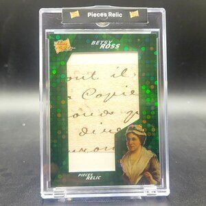2021 Pieces Of The Past Betsy Ross Handwritten Cut Document Green Disco 1/1 SSP